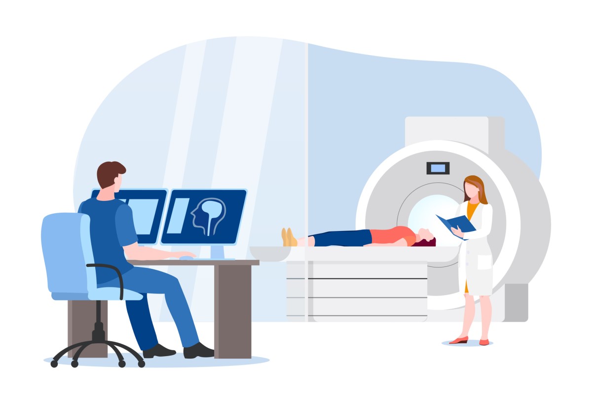 CT- oder MRI-Gerät - Computertomographie und Magnetresonanztomographie