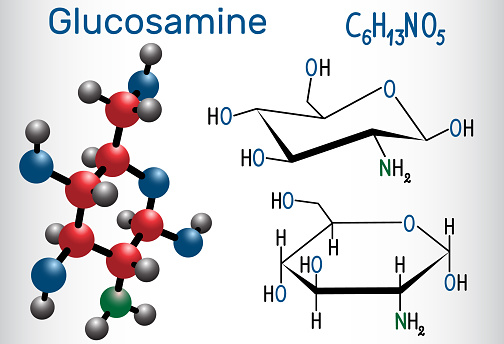 Chemische Formel mit Glucosaminmolekülen
