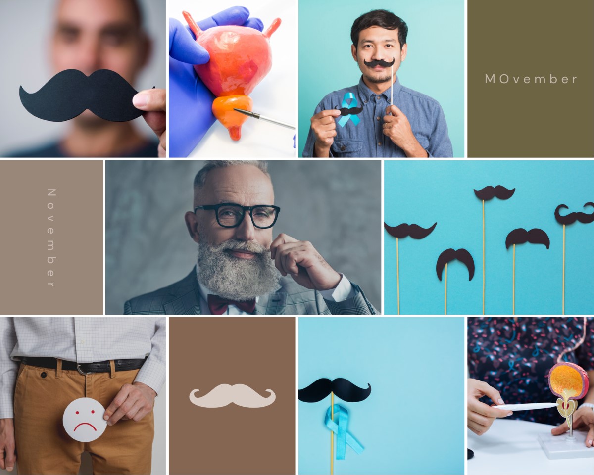 Movember - November, Monat der Männergesundheit und des Kampfes gegen Prostatakrebs, Hodenkrebs, psychische Erkrankungen und Selbstmord.