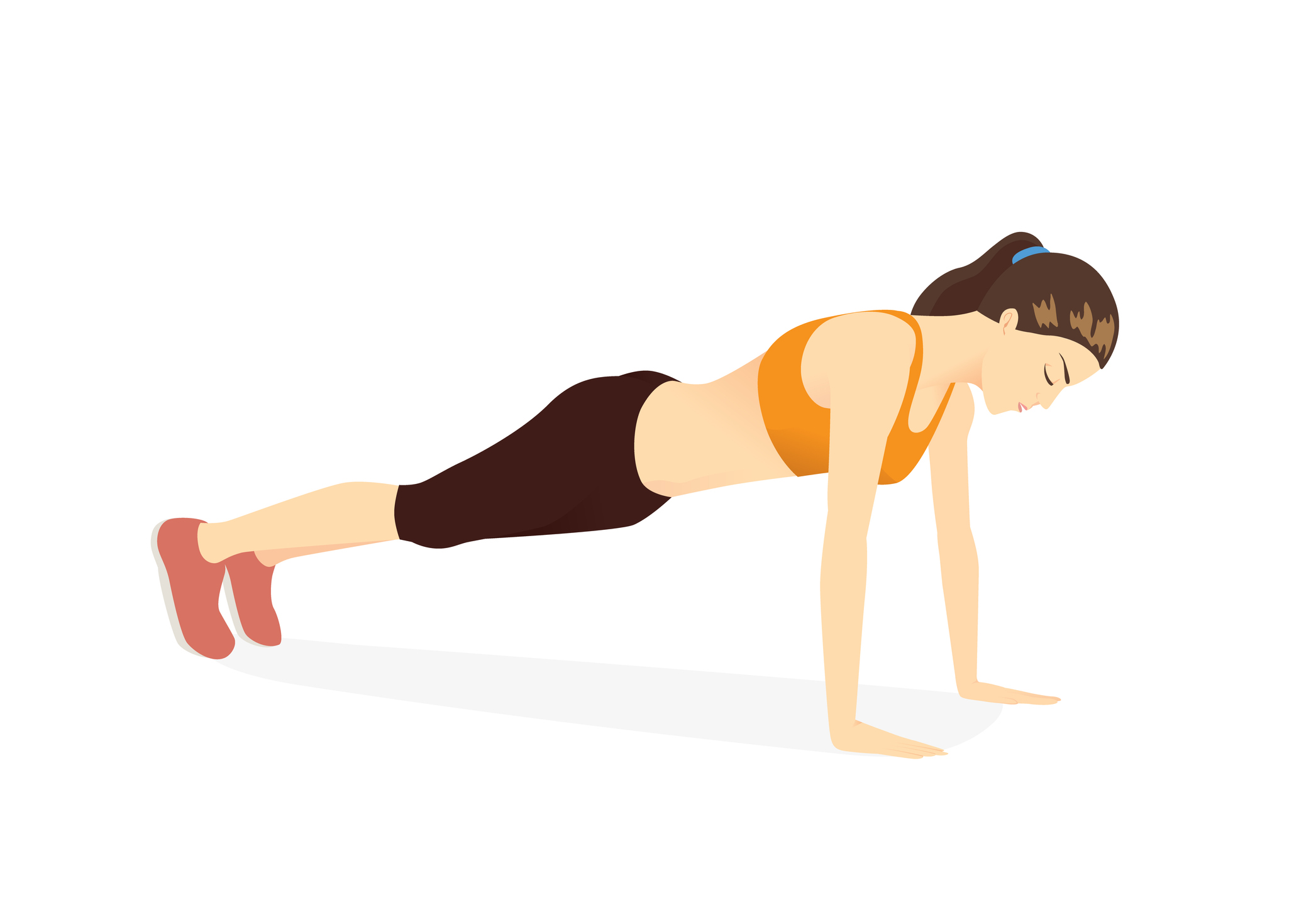 Die Planke ist wahrscheinlich die häufigste Übung zur Stärkung der Körpermitte.