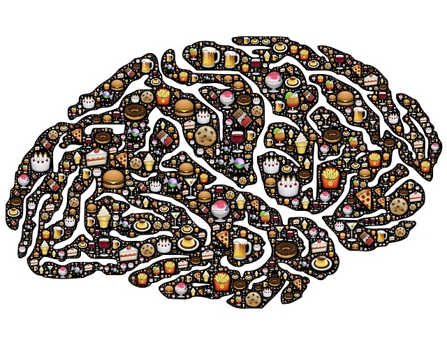 Gehirn mit Lebensmitteldruck