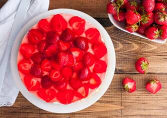 Rezept für gesunden Erdbeerkäsekuchen mit Mascarpone
